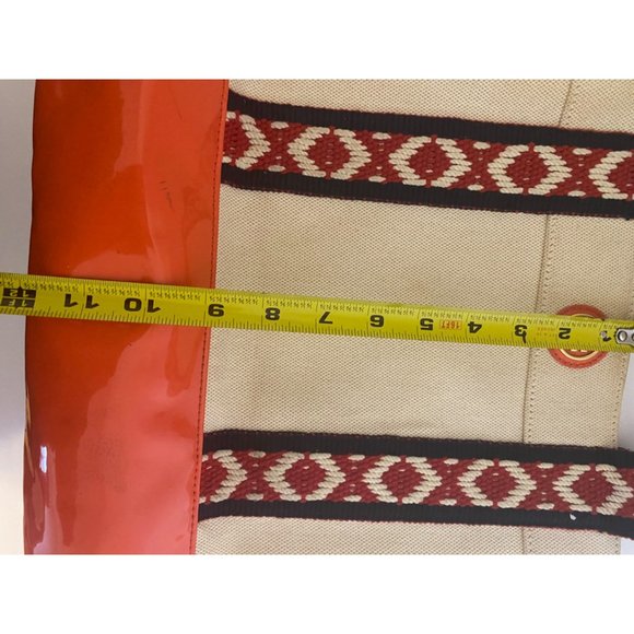 Tory Burch Patent Leather Canvas Tote Bag - Picture 16 of 16